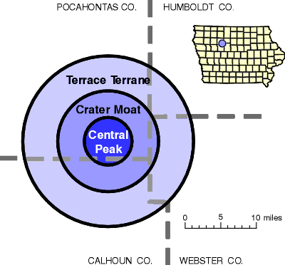 map of impact structure location Map of impact structure location